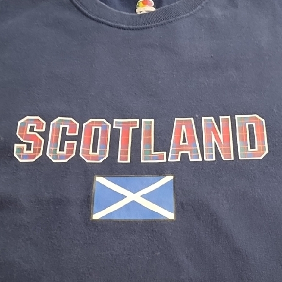 Scotland Plaid Graphic Tee Navy Red White - Picture 5 of 11